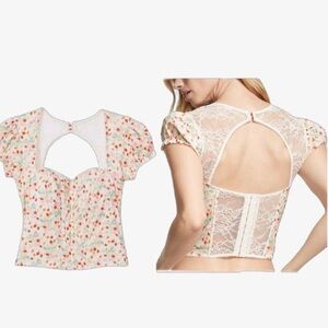 🍓Victoria’s Secret Strawberry Lace Corset Size S NWT🍓